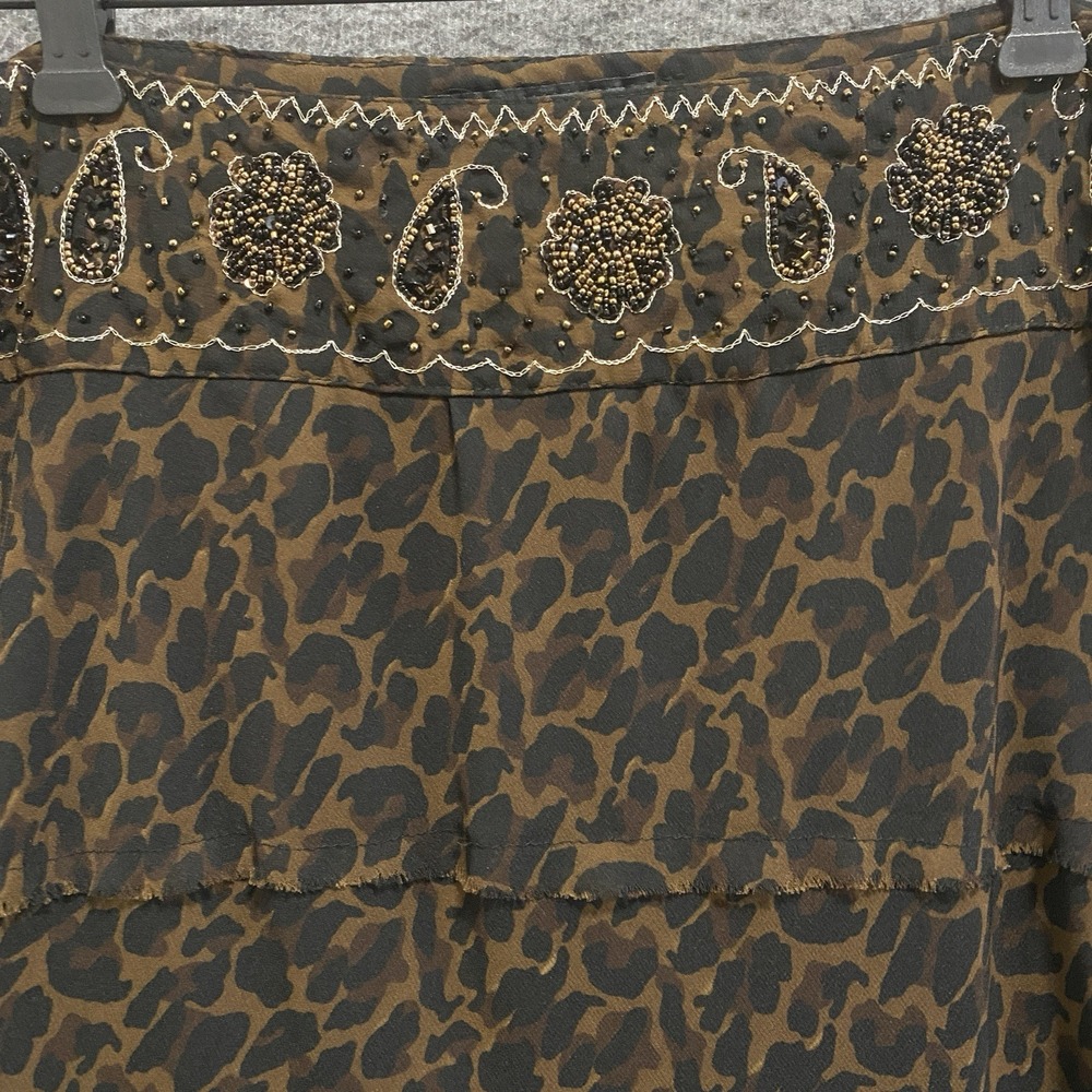 Mix Nouveau Boho Maxi Skirt Womens 16 Tiered Beaded Paisley Hippie‎ Festival - Picture 2 of 9